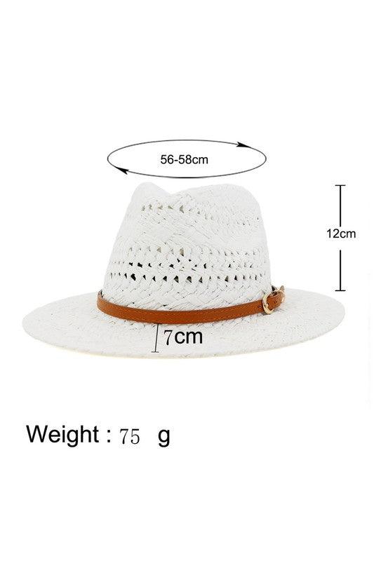 brown banded straw fedora-Accessory:Hat-Accity-alomfejto