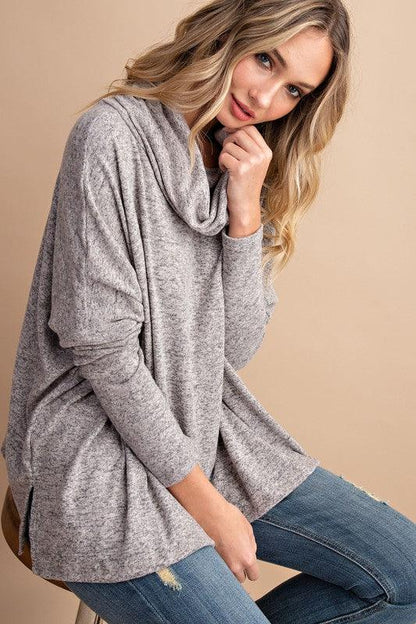 Brushed cowl neck long sleeve top-Tops-Long Sleeve-eesome-tarpiniangroup
