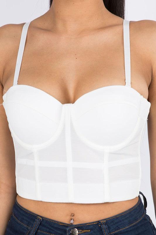 sheer mesh strapless bustier corset top – RK Collections Boutique