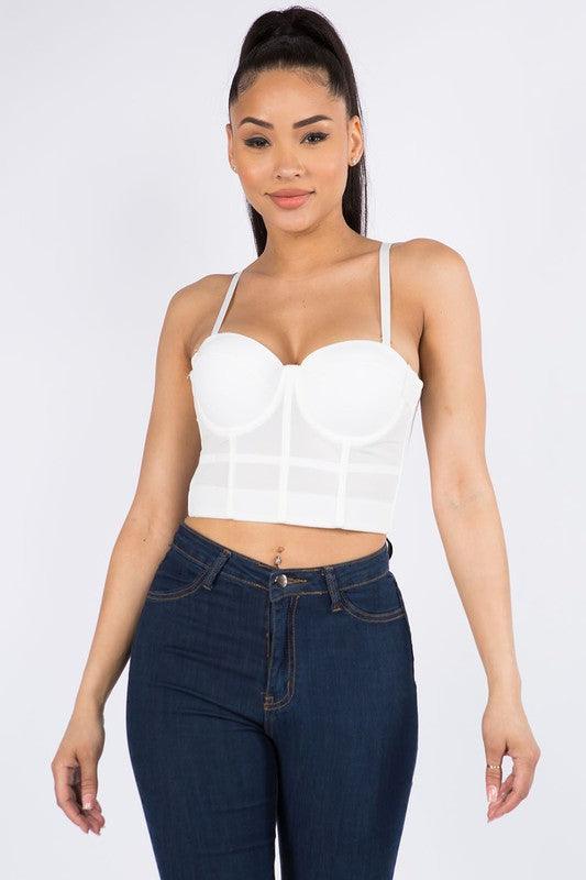 bustier bra corset top-Tops-Sleeveless-Kaylee Kollection-White-KC0243-4-RK Collections Boutique