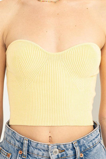 knit sweetheart strapless top - tikolighting