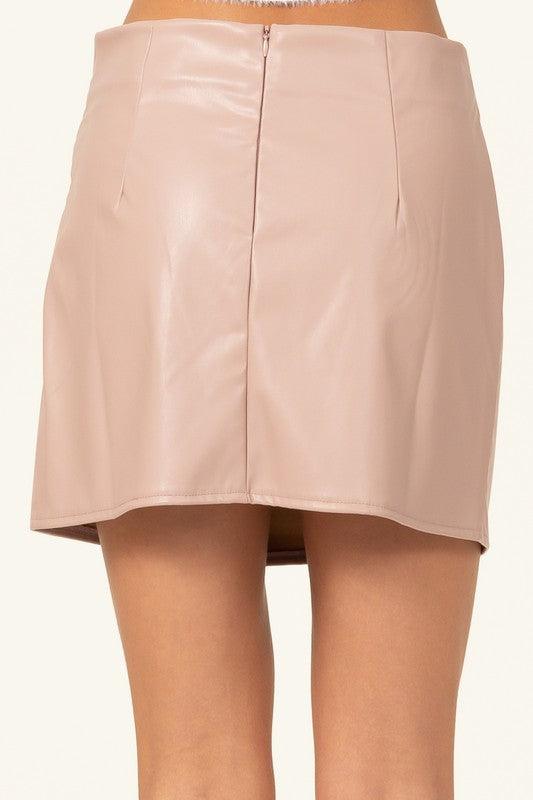 faux leather wrap mini skirt - RK Collections Boutique