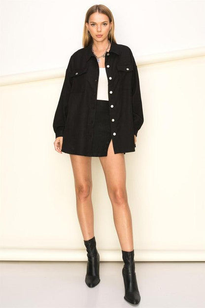 suede button up mini skirt - RK Collections Boutique