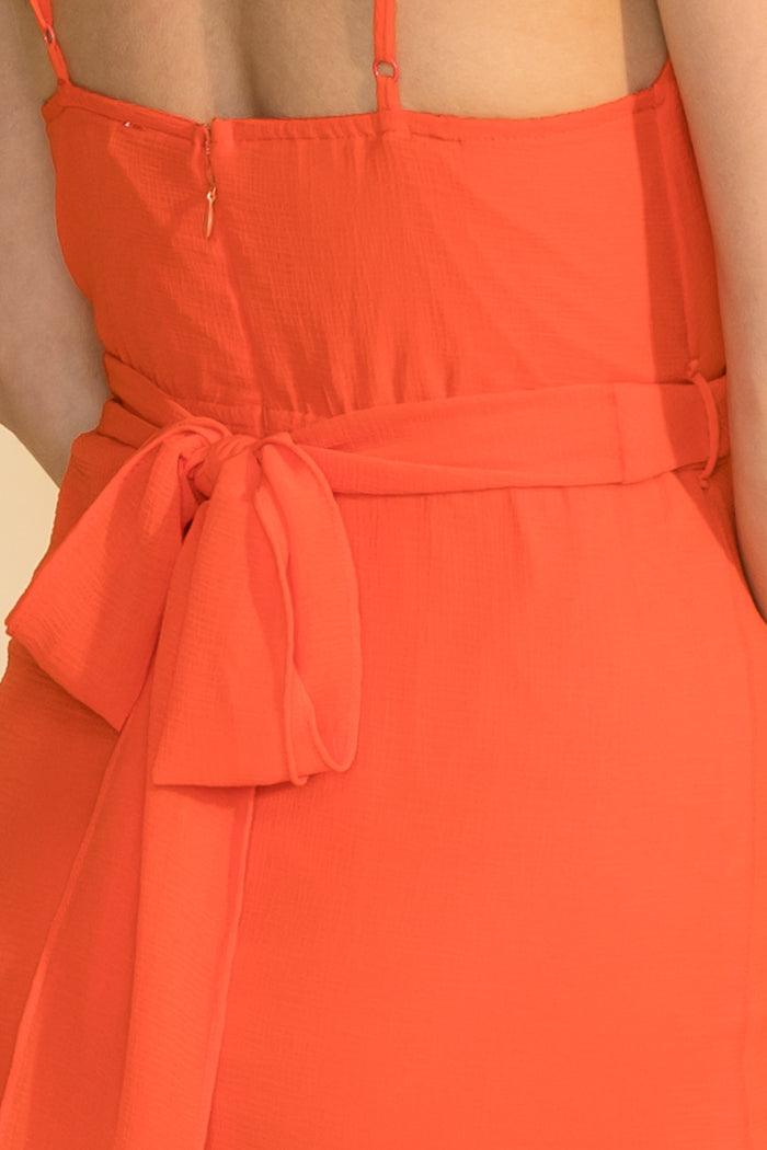 chiffon wrap front v neck sleeveless dress-Dress-HyFve-RK Collections Boutique