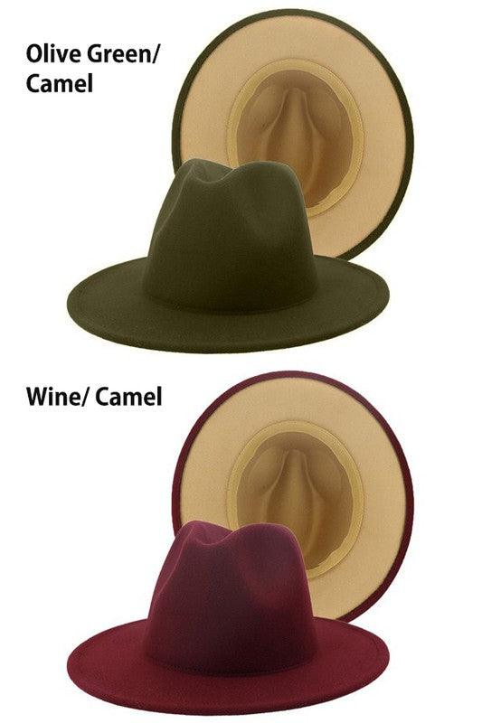 color bottom fedora hat-Accessory:Hat-Suzie Q-alomfejto