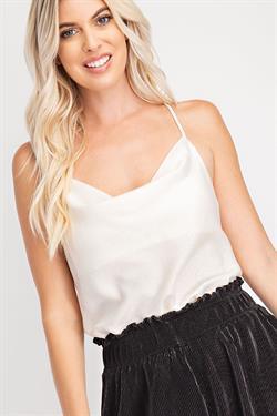 Cowl Neck Dot Cami-Tops-Sleeveless-Glam-Cream-GT2338-4-RK Collections Boutique
