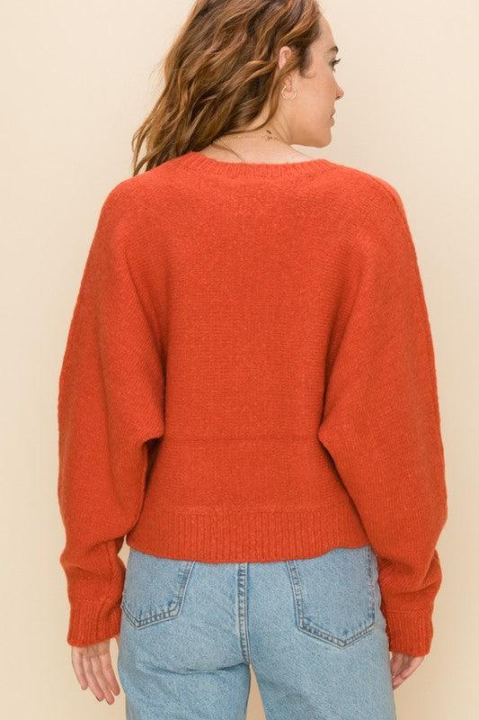 crew neck dolman sweater-Tops-Sweater-Double Zero-tikolighting