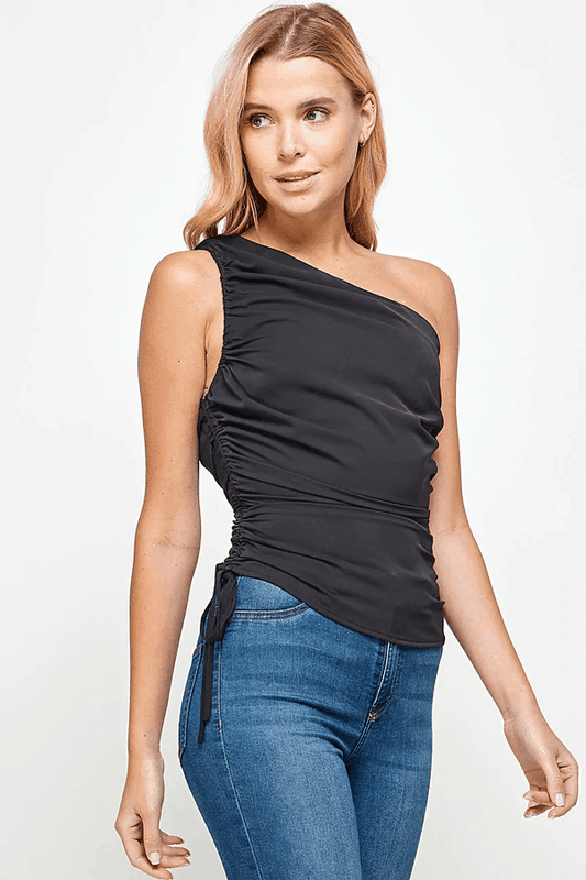 one shoulder ruched top - RK Collections Boutique