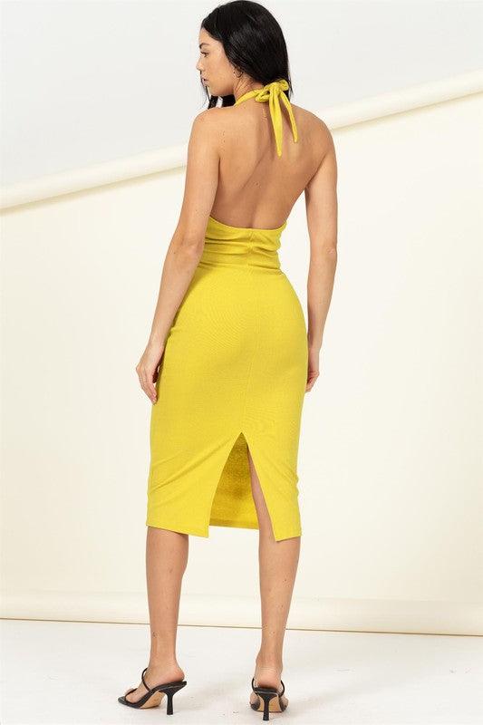 ribbed cutout bodycon midi dress - RK Collections Boutique