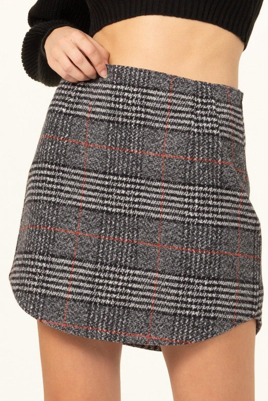 woven plaid mini skirt - alomfejto