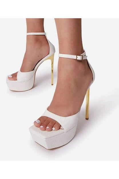 square toe platform heel w/ankle strap - alomfejto