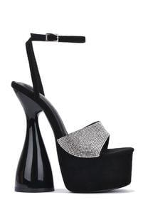 rhinestone strap chunky platform high heel - RK Collections Boutique