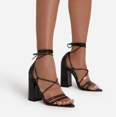 strappy chunky high heel shoes - alomfejto