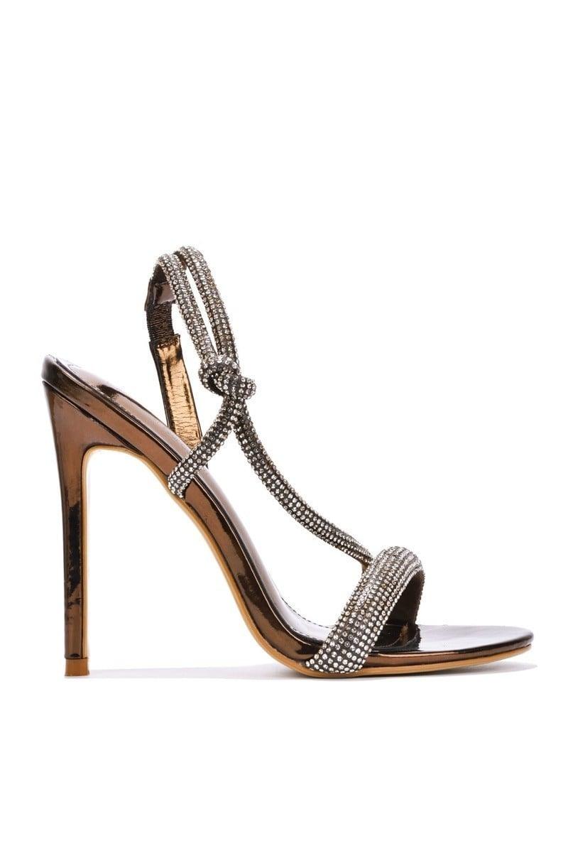 rhinestone strap side knot high heel - RK Collections Boutique