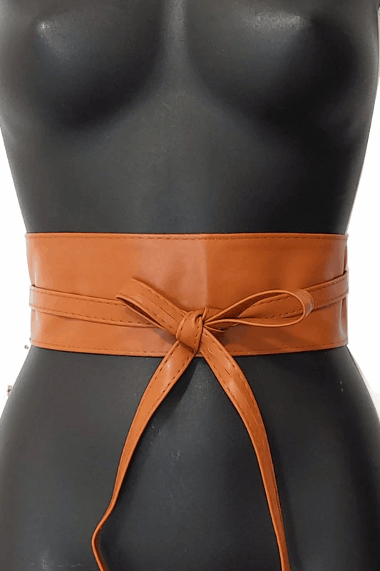 Leather wrap around tie up belt - alomfejto