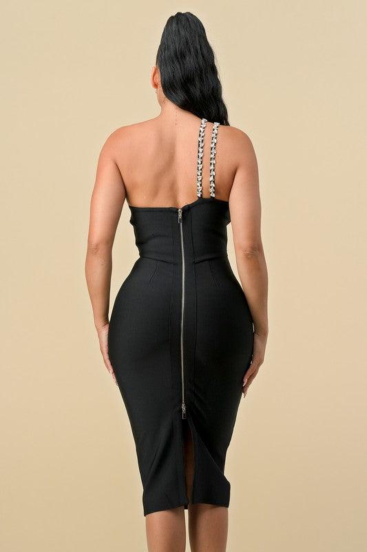 jeweled one shoulder bandage dress - RK Collections Boutique