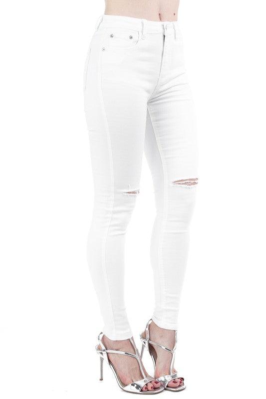 Distressed Skinny Jeans-Jeans-Denim BLVD-RK Collections Boutique