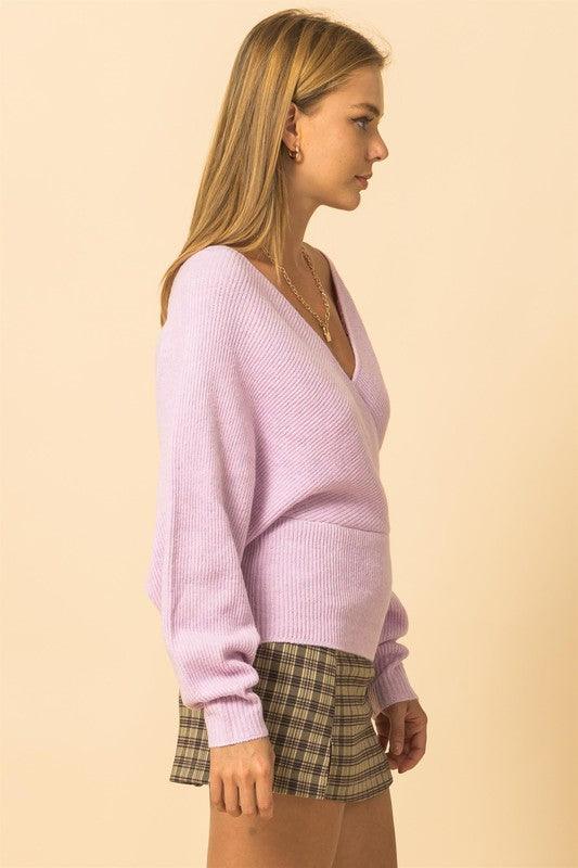 double v-neck knit sweater - alomfejto