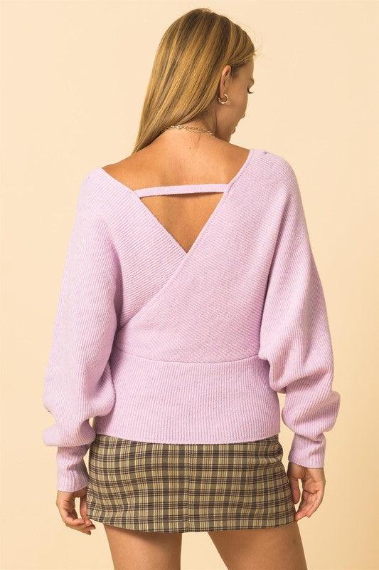 double v-neck knit sweater - alomfejto