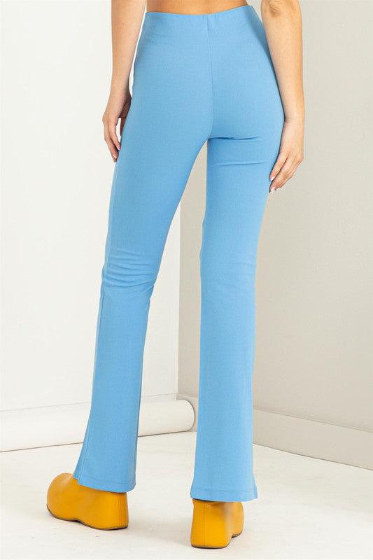 split leg high waist stretch pants - RK Collections Boutique