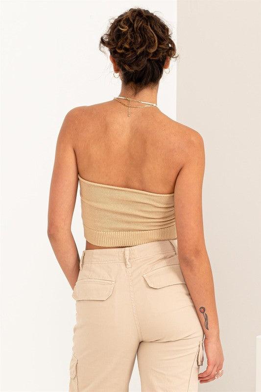 knit crop strapless top - RK Collections Boutique