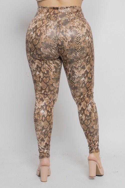 PLUS high waist snake printed leggings - RK Collections Boutique