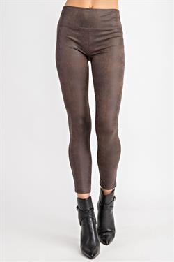 Faux leather leggings-Leggings-Glam-Brown-GP1429-4-RK Collections Boutique