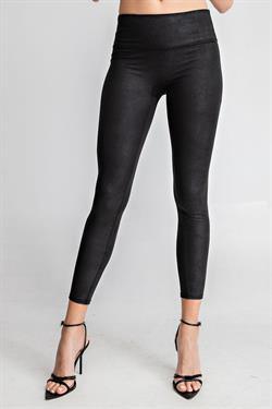 Faux leather leggings-Leggings-Glam-Black-GP1429-1-RK Collections Boutique