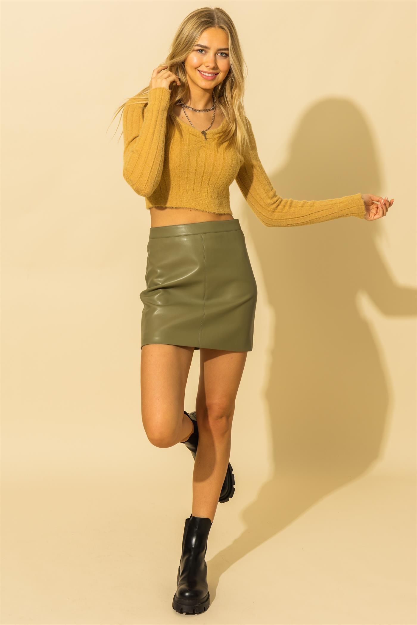 faux leather mini skirt-Skirts-Double Zero-RK Collections Boutique