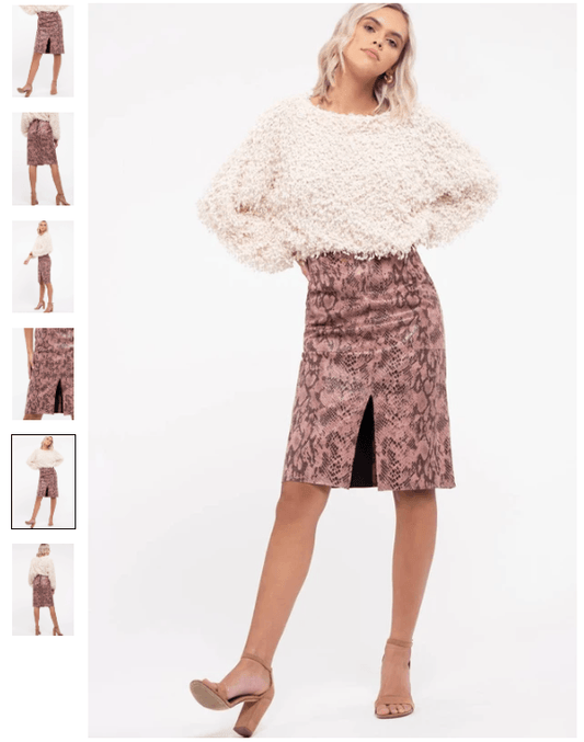 Faux leather snakeskin midi skirt-Skirts-Moon River-Mauve-MR5641-1-tarpiniangroup