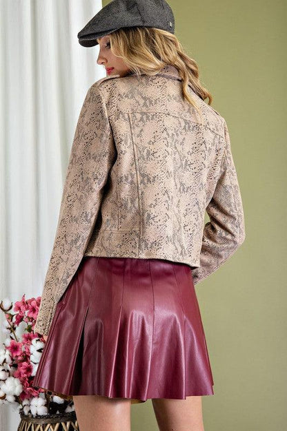 faux leather snakeskin motorcycle jacket-Tops-Jacket-eesome-RK Collections Boutique