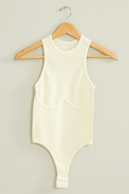 under bust seam ribbed bodysuit - RK Collections Boutique