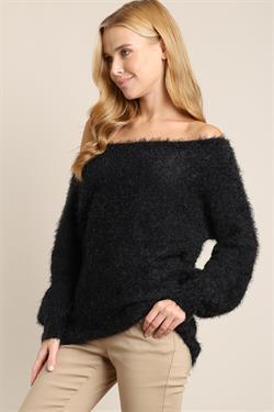 Fuzzy Long Sleeve Knit Sweater-Tops-Sweater-L Love-alomfejto