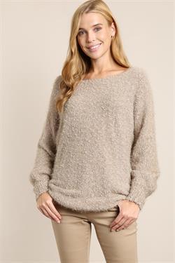 Fuzzy Long Sleeve Knit Sweater-Tops-Sweater-L Love-tarpiniangroup