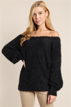 Fuzzy Long Sleeve Knit Sweater-Tops-Sweater-L Love-tarpiniangroup