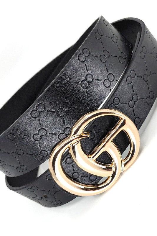 GG buckle embossed strap belt loop belt-Accessory:Belt-S&J First-Black-IW33604-1-RK Collections Boutique