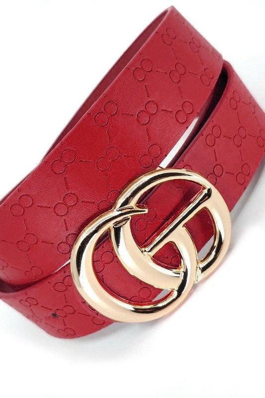 GG buckle embossed strap belt loop belt-Accessory:Belt-S&J First-Red-IW33604-4-RK Collections Boutique