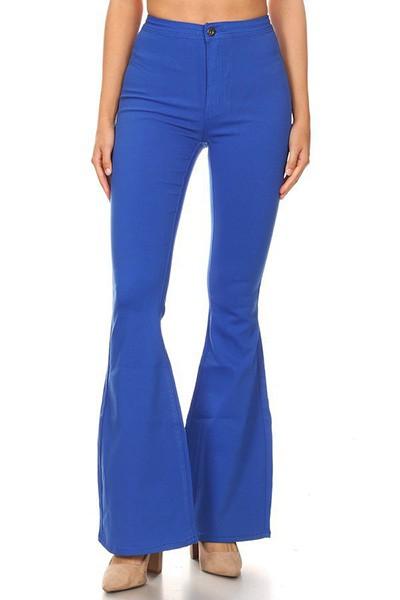High waist super stretch bell bottom pants-Jeans-JC & JQ-Royal Blue-GP2610-RB-S-RK Collections Boutique