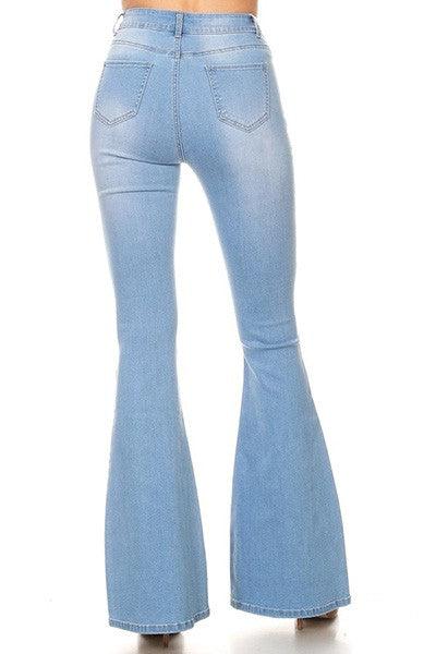 Light high waist stretch bell bottom jeans-Jeans-JC & JQ-RK Collections Boutique