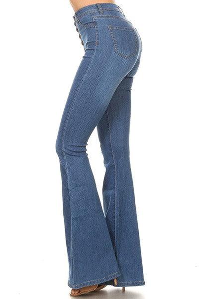 High waist stretch bell bottom jeans-Jeans-JC & JQ-tarpiniangroup