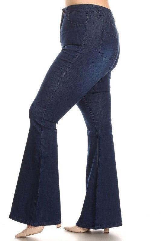 PLUS High waist bell bottom jeans-Jeans-JC & JQ-tarpiniangroup