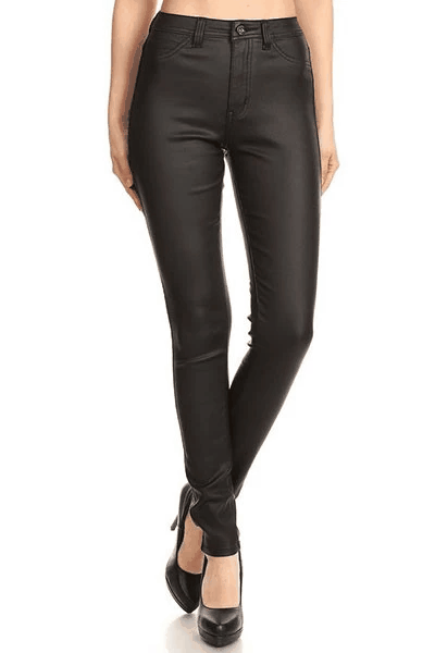 GP4100 High waist faux leather stretch skinny jean - alomfejto