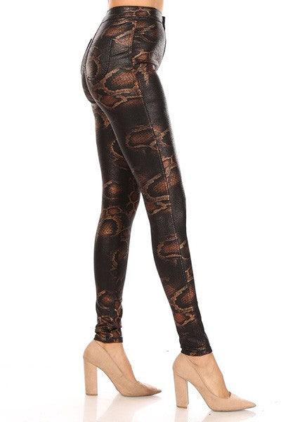 Metallic snakeskin high waist stretch skinny jeans-Jeans-JC & JQ-RK Collections Boutique