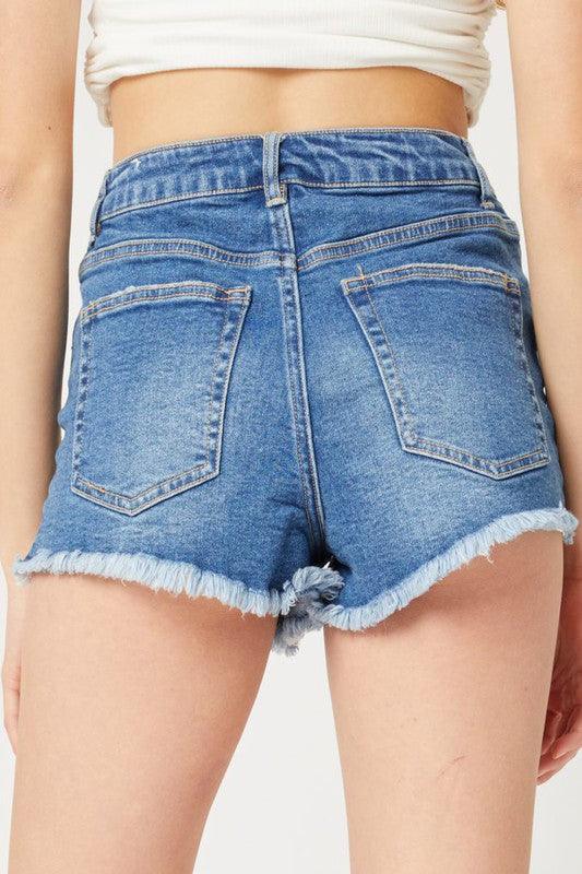 High Rise Distress Fray Shorts-Shorts-Love Tree-RK Collections Boutique