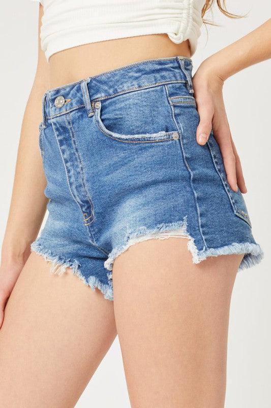 High Rise Distress Fray Shorts-Shorts-Love Tree-RK Collections Boutique
