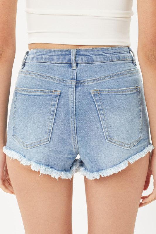 High Rise Distress Fray Shorts - RK Collections Boutique
