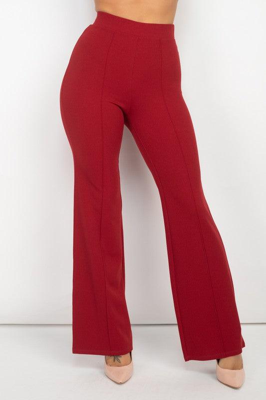 High Waist Banded Flare Pants-Pants-Haute Monde-RK Collections Boutique