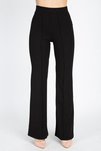 High Waist Banded Flare Pants-Pants-Haute Monde-Black-HMP40028-4-RK Collections Boutique