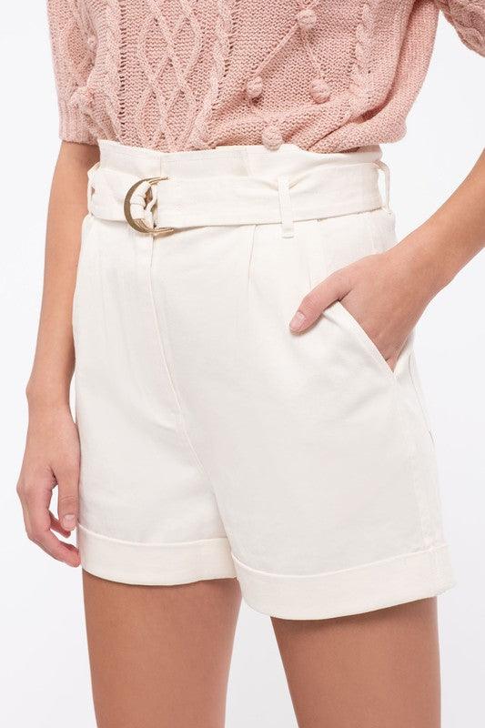 high waist belted cargo shorts-Shorts-Blu Pepper-RK Collections Boutique