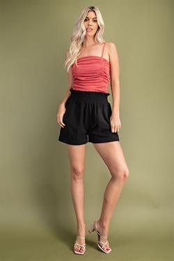 High Waisted Elastic Waist Shorts-Shorts-Glam-RK Collections Boutique
